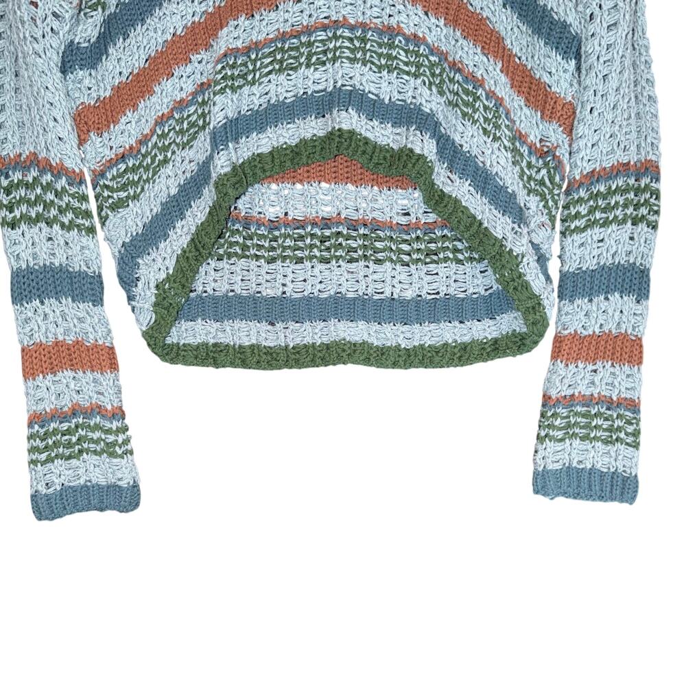 Urban Outfitters Striped Open Knit Cropped Sweater - Size Small boho beach - Picture 3 of 8